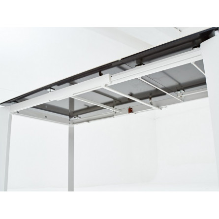 Стол CORNER 120 HIGH GLOSS STATUARIO керамика/ белый каркас М-City