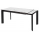Стол CREMONA 140 HIGH GLOSS STATUARIO Белый мрамор глянцевый, керамика/ черный каркас М-City