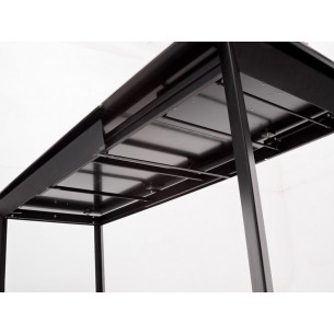 Стол CREMONA 140 HIGH GLOSS STATUARIO Белый мрамор глянцевый, керамика/ черный каркас М-City