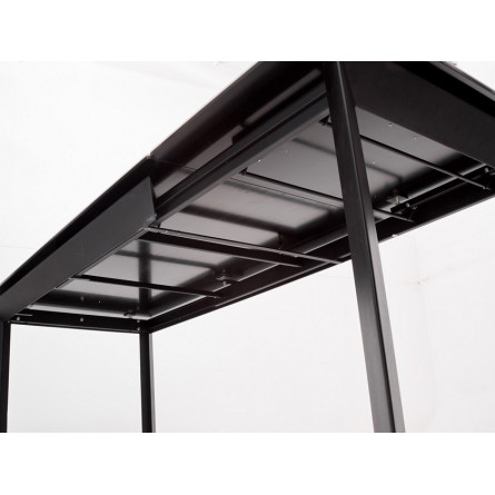 Стол CREMONA 140 HIGH GLOSS STATUARIO Белый мрамор глянцевый, керамика/ черный каркас М-City