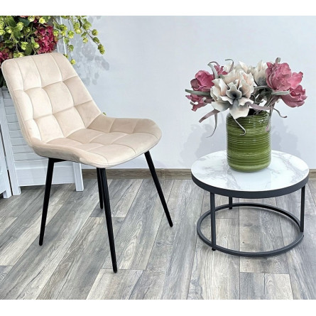 Стул ХОФМАН, цвет бежевый H06, велюр / черный каркас 4 шт./1 к М-City