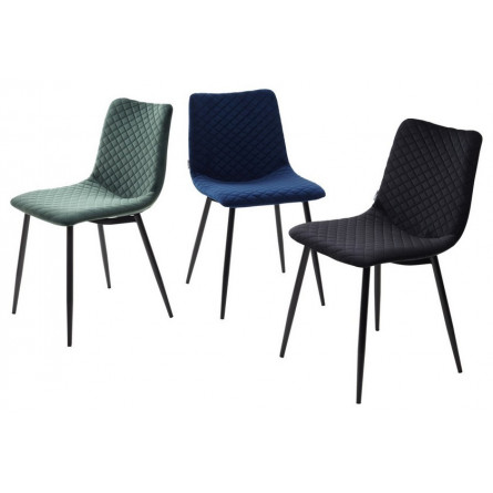 Стул TINTIN BLUVEL-86 NAVY BLUE / черный каркас М-City