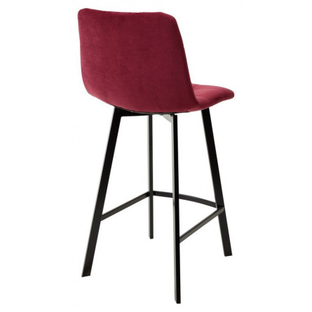 Полубарный стул CHILLI-QB SQUARE винный 16, велюр / черный каркас (H66cm) М-City