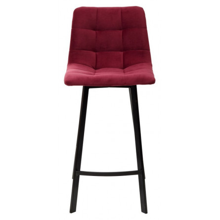 Полубарный стул CHILLI-QB SQUARE винный 16, велюр / черный каркас (H66cm) М-City