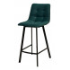 Полубарный стул CHILLI-QB SQUARE зеленый 19, велюр / черный каркас (H66cm) М-City