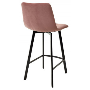 Полубарный стул CHILLI-QB SQUARE розовый 15, велюр / черный каркас (H66cm) М-City