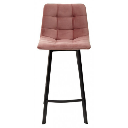 Полубарный стул CHILLI-QB SQUARE розовый 15, велюр / черный каркас (H66cm) М-City
