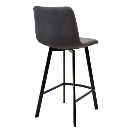 Полубарный стул CHILLI-QB SQUARE серый 27, велюр / черный каркас (H66cm) М-City