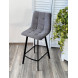 Полубарный стул CHILLI-QB SQUARE серый 27, велюр / черный каркас (H66cm) М-City
