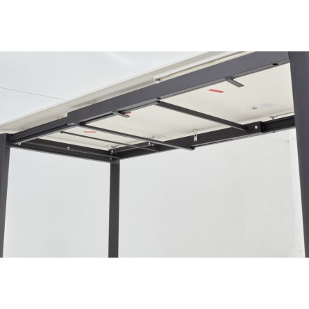 Стол CORNER 120 MATT WHITE MARBLE SINTERED STONE/ BLACK М-City