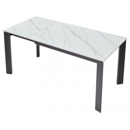 Стол CORNER 120 MATT WHITE MARBLE SINTERED STONE/ BLACK М-City