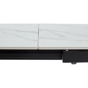 Стол CORNER 120 MATT WHITE MARBLE SINTERED STONE/ BLACK М-City