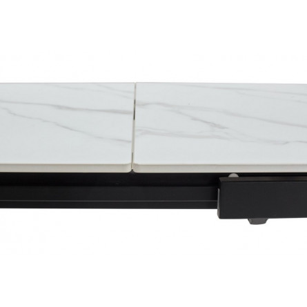 Стол CORNER 120 MATT WHITE MARBLE SINTERED STONE/ BLACK М-City