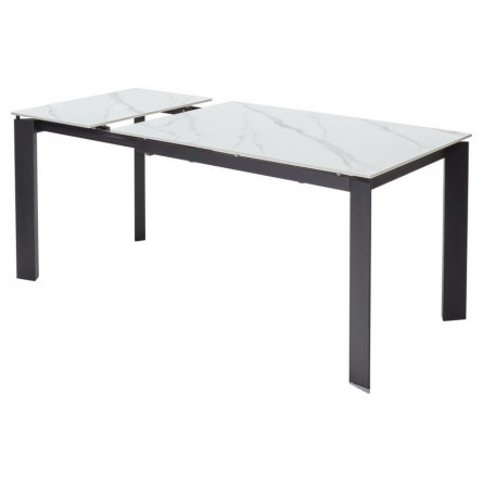 Стол CORNER 120 MATT WHITE MARBLE SINTERED STONE/ BLACK М-City