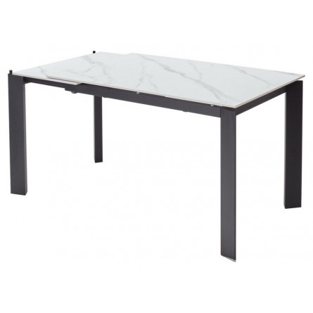 Стол CORNER 120 MATT WHITE MARBLE SINTERED STONE/ BLACK М-City