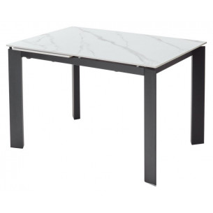 Стол CORNER 120 MATT WHITE MARBLE SINTERED STONE/ BLACK М-City