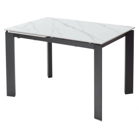 Стол CORNER 120 MATT WHITE MARBLE SINTERED STONE/ BLACK М-City