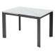 Стол CORNER 120 MATT WHITE MARBLE SINTERED STONE/ BLACK М-City
