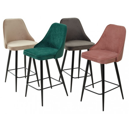 Полубарный стул NEPAL-PB РОЗОВЫЙ 15, велюр/ черный каркас (H68cm) М-City