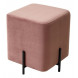 Пуф для гостиной ФЕЛИКС квадратный розовый 15, велюр / черный каркас М-City