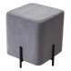 Пуф для гостиной ФЕЛИКС квадратный серый 27, велюр / черный каркас М-City