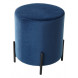 Пуф для гостиной ФЕЛИКС круглый синий 29, велюр / черный каркас М-City Пуф для гостиной ФЕЛИКС круглый синий 29, велюр / черный каркас М-City
