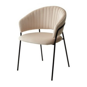 Стул ГЕММА, цвет бежевый H06, велюр / черный каркас М-City