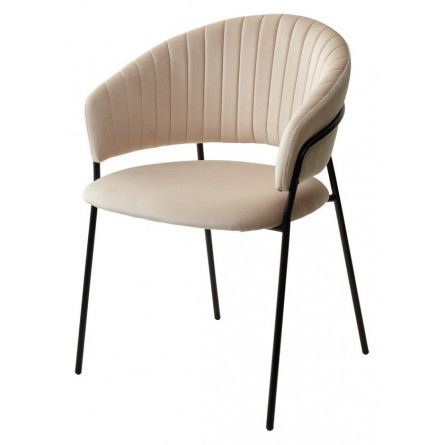 Стул ГЕММА, цвет бежевый H06, велюр / черный каркас М-City