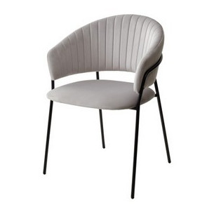 Стул ГЕММА, цвет светло-серый H09, велюр / черный каркас М-City