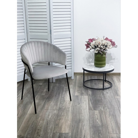 Стул ГЕММА, цвет светло-серый H09, велюр / черный каркас М-City