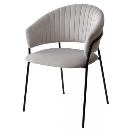 Стул ГЕММА, цвет светло-серый H09, велюр / черный каркас М-City