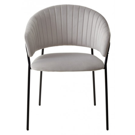 Стул ГЕММА, цвет светло-серый H09, велюр / черный каркас М-City