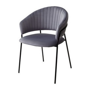 Стул ГЕММА, цвет серый H14, велюр / черный каркас М-City