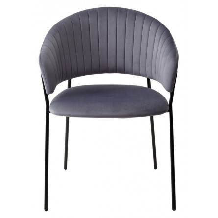 Стул ГЕММА, цвет серый H14, велюр / черный каркас М-City