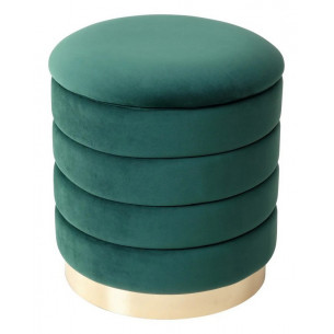 Пуф для гостиной ФРЕД зеленый 19, велюр / золотой каркас М-City