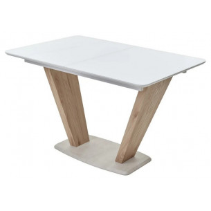 Стол Прага 120 Белый, стекло / Вяз, М-City