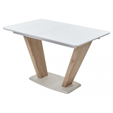 Стол Прага 120 Белый, стекло / Вяз, М-City