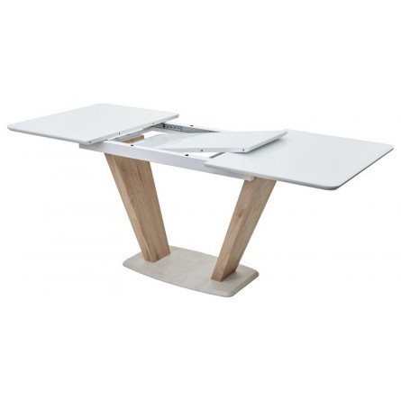 Стол Прага 120 Белый, стекло / Вяз, М-City