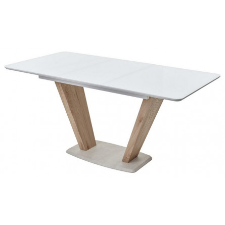 Стол Прага 120 Белый, стекло / Вяз, М-City