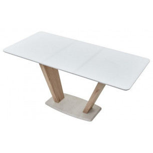 Стол Прага 120 Белый, стекло / Вяз, М-City