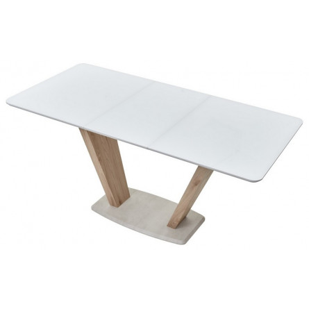 Стол Прага 120 Белый, стекло / Вяз, М-City