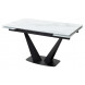 Стол Ниагара 140 Белый мрамор, стекло / черный каркас, М-City Стол Ниагара 140 Белый мрамор, стекло / черный каркас, М-City