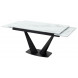Стол Ниагара 140 Белый мрамор, стекло / черный каркас, М-City Стол Ниагара 140 Белый мрамор, стекло / черный каркас, М-City