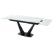 Стол Ниагара 140 Белый мрамор, стекло / черный каркас, М-City Стол Ниагара 140 Белый мрамор, стекло / черный каркас, М-City