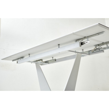 Стол Ниагара 140 Белый мрамор, стекло / белый каркас, М-City