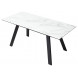Стол Морис 140 БЕЛЫЙ МРАМОР САТИНАТ, стекло / черный, М-City Стол Морис 140 БЕЛЫЙ МРАМОР САТИНАТ, стекло / черный, М-City