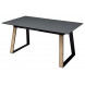 Стол Франк 160 Графит, стекло / Дуб Галифакс, черный, М-City