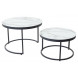 Журнальный столик Эрвин (комплект) Белый мрамор, стекло/ каркас графит, M-city