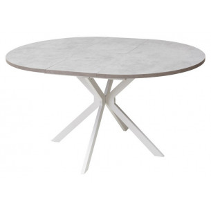 Стол ВЕГА D110 раскладной Бетон Чикаго светло-серый/ белый каркас М-City