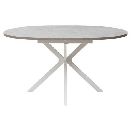 Стол ВЕГА D110 раскладной Бетон Чикаго светло-серый/ белый каркас М-City